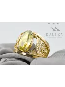 14k žluté zlato Žlutý peridot  Vintage style vrc057y